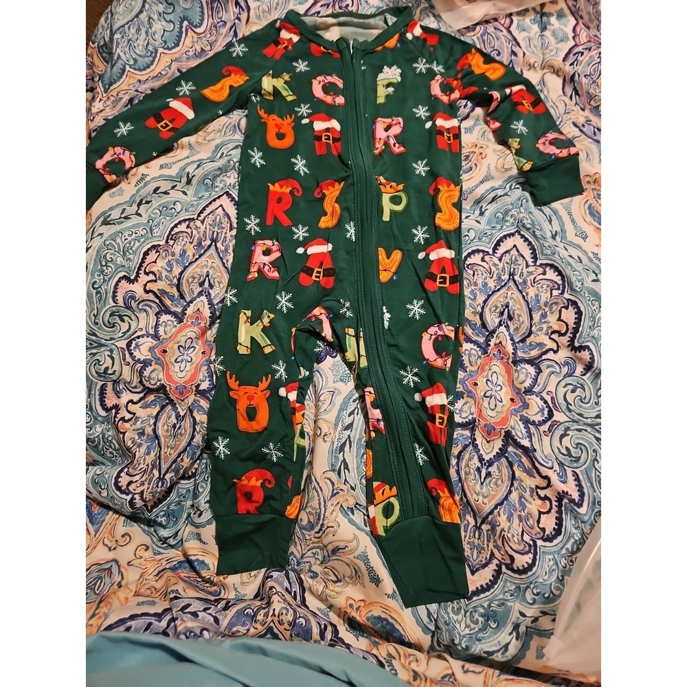 Bamboo Sleeper 3 To 6 Months Green Christmas Design
